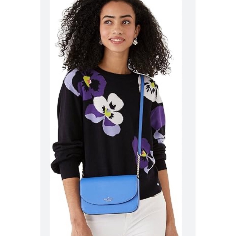 Kate Spade Madison Small Flap Crossbody Saffiano Leather Blue